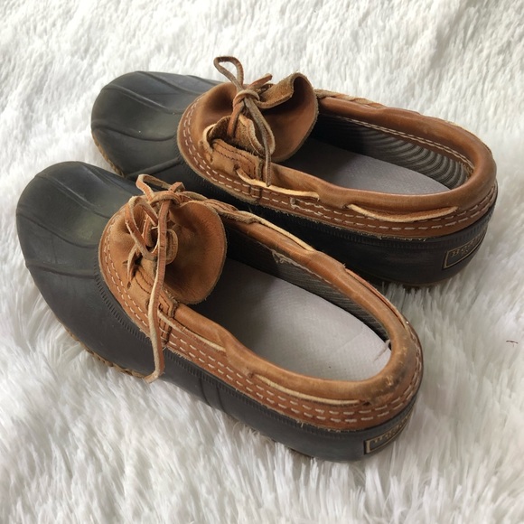 L.L. BEAN • Duck Boots Rubber Moc Tan Brown Ankle Bean Boots Size 8 - Picture 9 of 14
